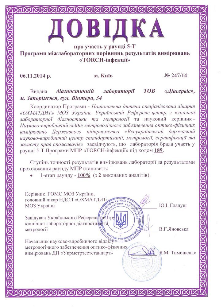 довідка про точність результатів лабораторних досліджень 2